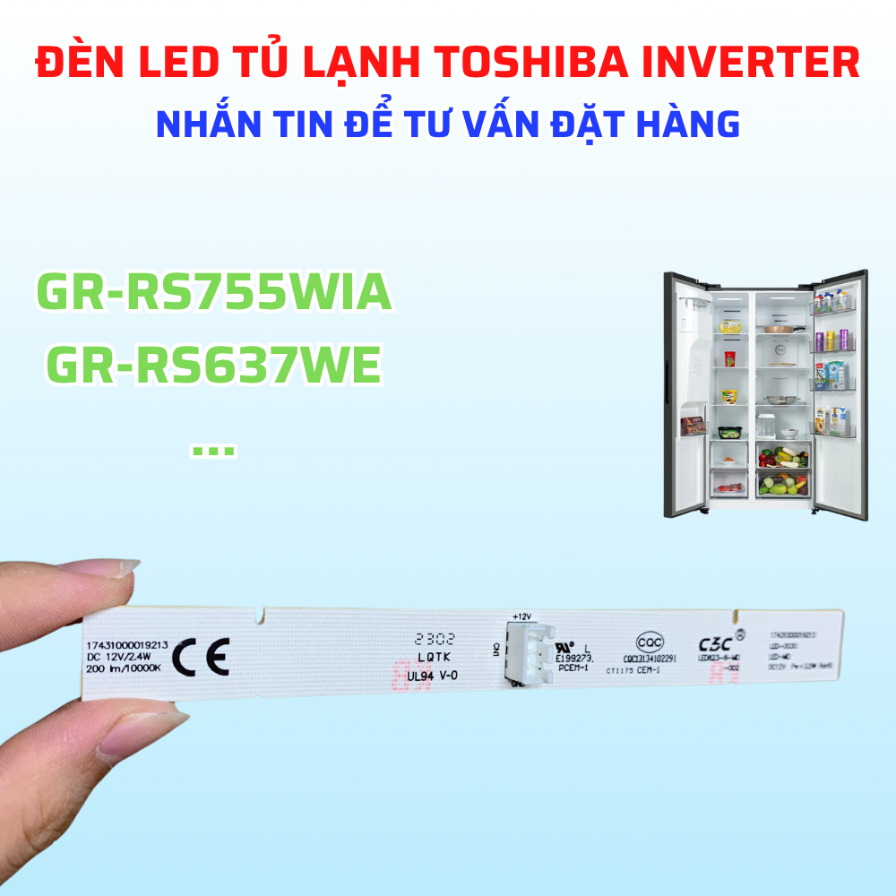 Đèn Led Tủ Lạnh TOSHIBA Inverter Phù Hợp Nhiều Model Tủ, Đèn Led Tủ Lạnh Toshiba Hàng Chuẩn Theo Tủ