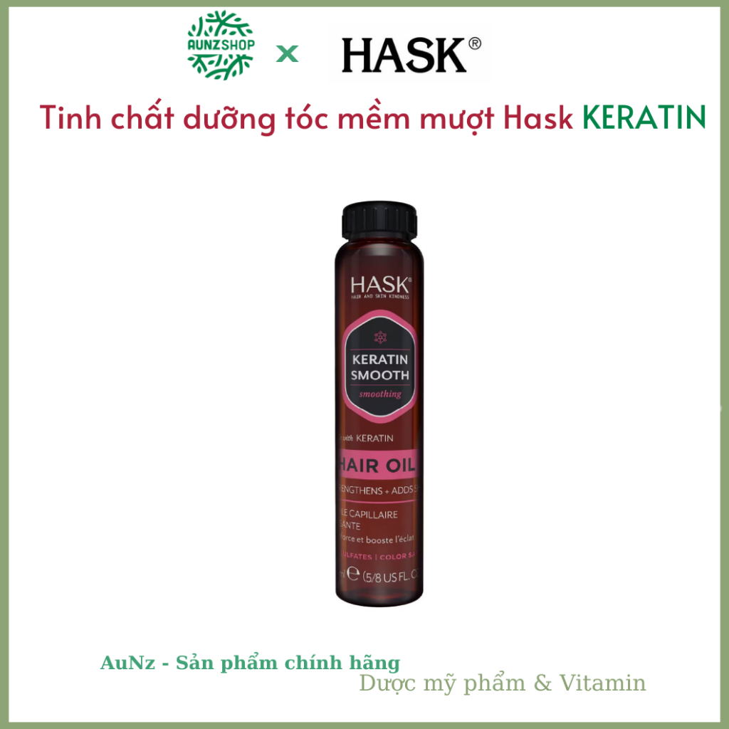 Tinh chất dưỡng tóc Hask Keratin làm bóng mượt tóc 18ml