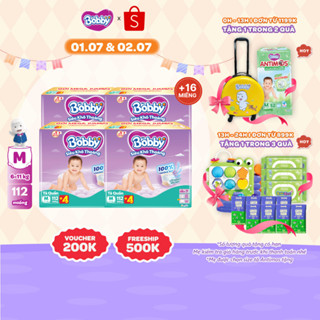 [TẶNG MIẾNG NGẪU NHIÊN] Combo 4 gói tã quần Bobby Siêu Khô Thoáng - 100% Thoáng Khí Mega Jumbo  M112/L96/XL84/XXL76