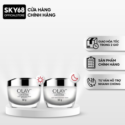 Kem Dưỡng Ẩm Ban Ngày & Đêm Sáng Da Ngăn Tia UV SPF15 PA++ OLAY LUMINOUS 50G