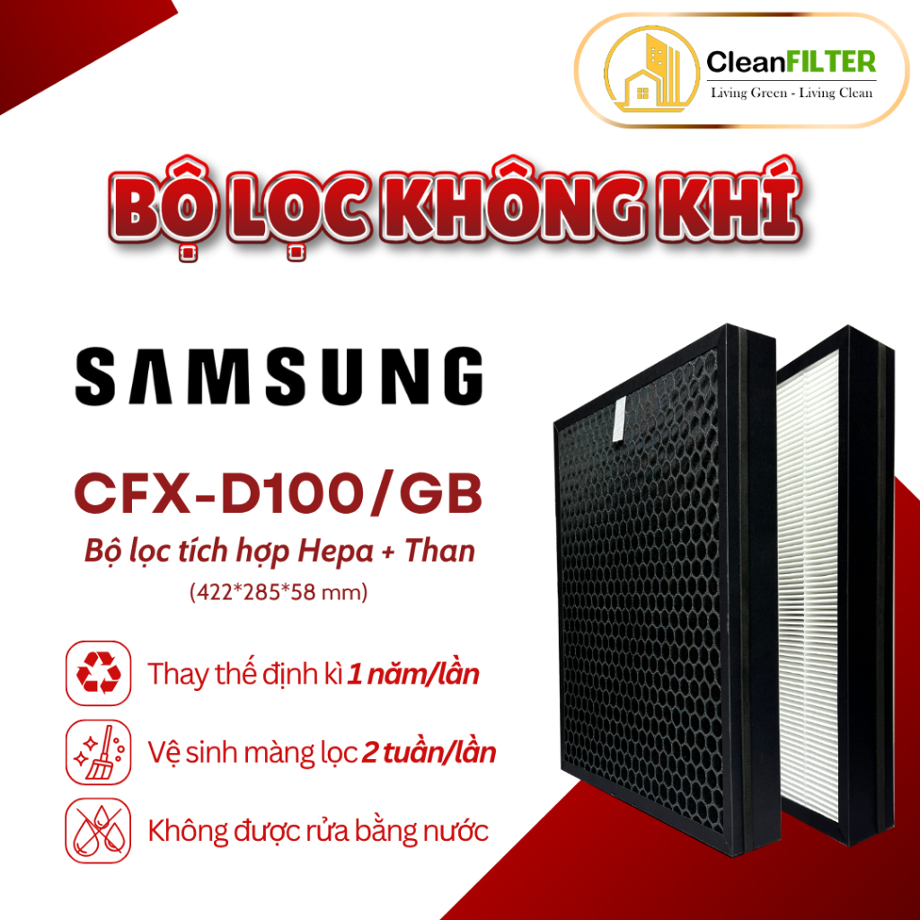 Màng lọc không khí Samsung AX60R5080WD  màng lọc kết hợp HEPA và Than hoạt tính ,  Màng lọc Samsung