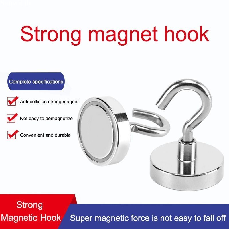 Móc nam châm mạ niken Neodymium mạnh mẽ Sắt Boron Móc không cần khoan