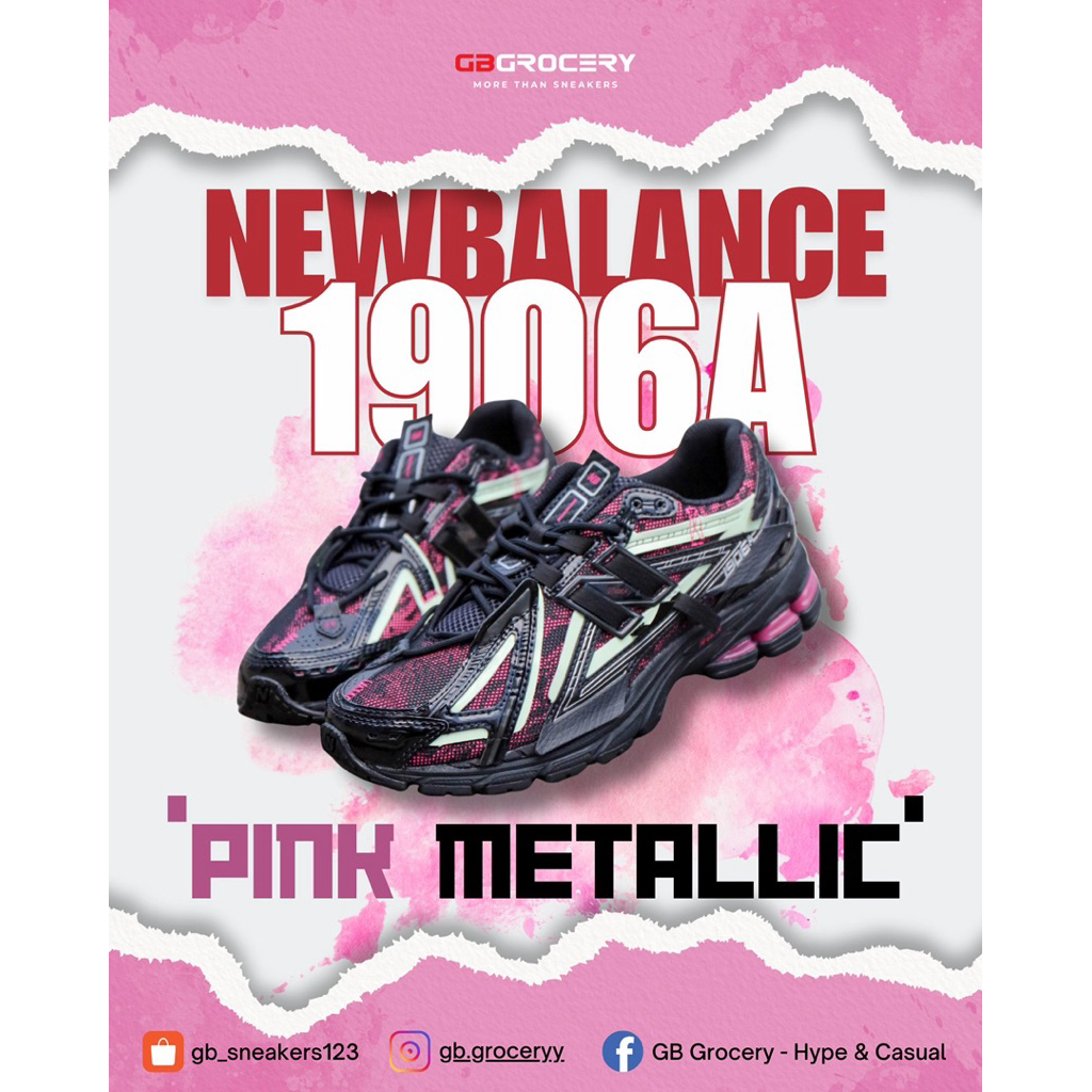 [ Chính Hãng🔥] Giày Thể Thao 1906A Pink Metallic ( phản quang ) - Ảnh thật shop chụp