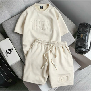  Bộ Quần Áo Nam 1977 UMA_Bộ Thể Thao Cổ Tròn Chất Liệu Da Lộn Cao Cấp Có Chữ Dập Nổi 3D Tinh Tế Trẻ Trung 