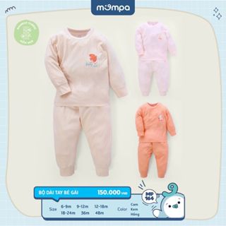 Bộ quần áo dài tay mỏng cho bé Mompa 6 tháng tới 4 tuổi vải sợi tre Bamboo co giãn mềm mại 164
