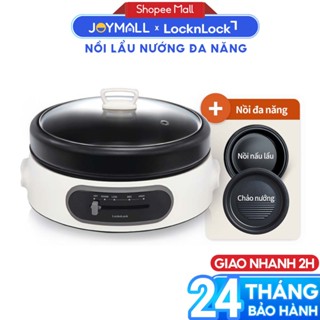 Nồi lẩu nướng đa năng LocknLock 4L Multi Cooker EJP544WHT, Hàng chính hãng, nấu lẩu, nướng - JoyMall