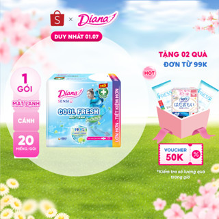 Băng vệ sinh Diana Sensi Cool Fresh siêu mỏng cánh gói 20 miếng