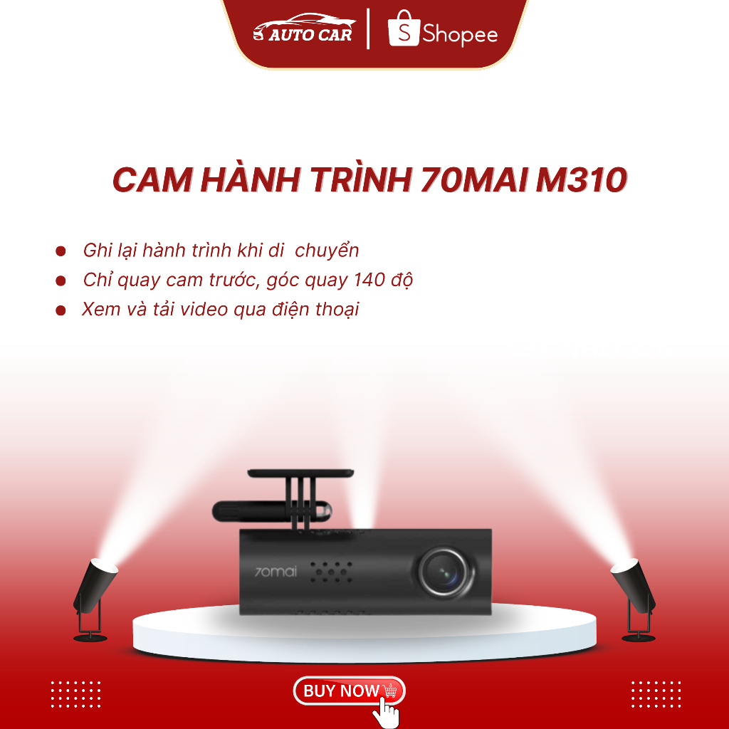 Camera Hành Trình Ô Tô 70mai M310 Ghi Hình Siêu Nét Góc Quay 140 Độ