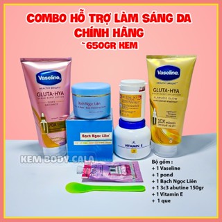 [6 món] Combo Bạch Ngọc Liên + Vaseline hỗ trợ làm sáng da hàng chính hãng