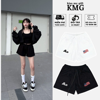  Quần Short Nữ Nam Kaki in Aa Stu Lưng Chun Dây Dài - Quần đùi nữ vải thun lạnh co dãn cạp chun thoải mái vận động street 