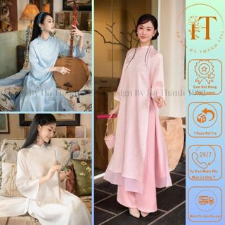  Áo dài cách tân 4 tà dáng suông "TÚC MỸ" chất lụa gấm mềm mại diện đi sự kiện lễ tết cưới hỏi... 