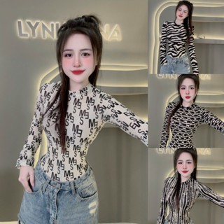 Áo Thun Nữ Tay Dài Cổ Tròn, Form Ôm Body Tôn Dáng, Chất Thun Co Giãn 4 Chiều, Họa Tiết Thiết Kế LYNH ZENA S90