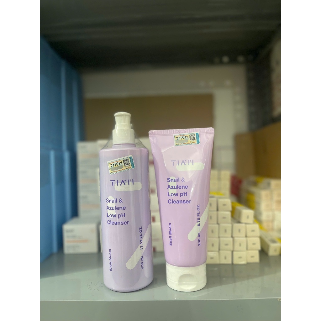 Sữa rửa mặt làm sạch da, cấp ẩm da pH thấp TIAM Snail & Azulene 200ml/400ml | BigBuy360 - bigbuy360.vn