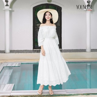  Chân váy nữ Younger By Cardina chất liệu thô boi thêu họa tiết xòe rủ 3 tầng trẻ trung 5YCVX04 