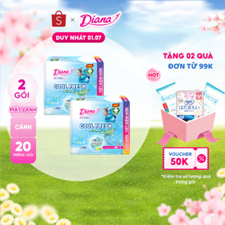 Bộ 2 băng vệ sinh Diana Sensi Cool Fresh siêu mỏng cánh gói 20 miếng