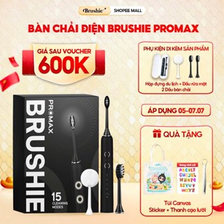 [CHỈ 638K TẠI LIVE SHOP] Bàn chải điện Brushie Promax 2025, tích hợp máy rửa mặt 2in1, 15 chế độ làm sạch chuyên biệt