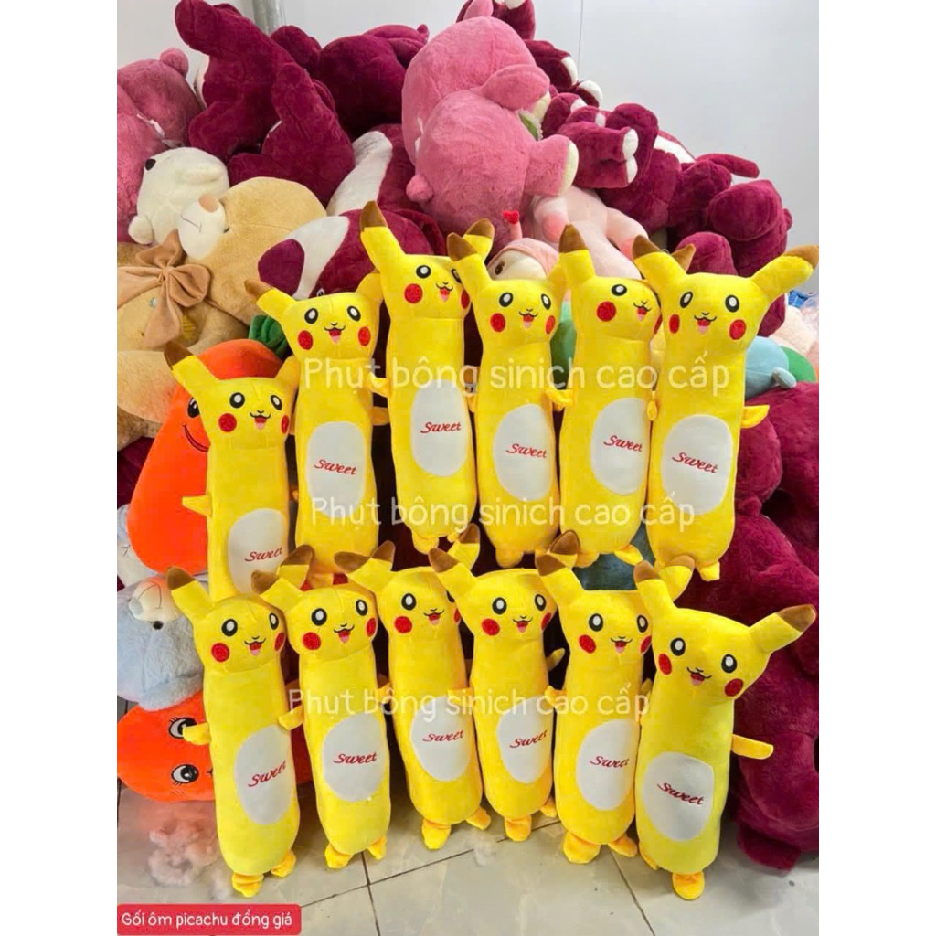 Gấu bông gối ôm pikachu- Thú nhồi bông gối ôm pikachu