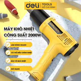 Máy Khò Nhiệt Công Suất Lớn Màn Hình LCD Điều Chỉnh Nhiệt Độ Chính Hãng DELI - Làm Nóng Nhanh Linh Kiện Độ Bền Cao