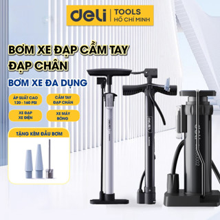 Bơm Xe Đạp Cầm Tay Deli Cao Cấp - Siêu Nhẹ, Nhỏ Gọn, Tiện Lợi, Dễ Dàng Di Chuyển - Áp Suất 160 PSI