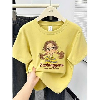  Áo thun nữ in hình Bé đeo kính Cute JULY FASHION Áo thun nữ ngắn tay dáng rộng chất thun Cotton dày dặn mặc mát mẻ 