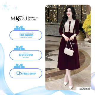 𝐙𝐢𝐧 𝐁𝐨𝐮𝐭𝐢𝐪𝐮𝐞 Váy Thiết Kế K63-D1-3 Chất Nhung Hàn Cao Cấp Dáng Xòe Nhẹ Nhàng MDU1645
