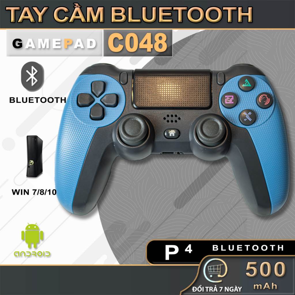 Tay Cầm Chơi Game Không Dây, Bluetooth, Dual Shock P4, Pin Sạc, Có Rung, Fifa Online 4, MMORPG, Game
