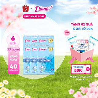 Bộ 6 Băng vệ sinh Diana hàng ngày Sensi Cool Fresh gói 40 miếng