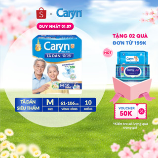 Tã/Bỉm dán người lớn siêu thấm Caryn dành cho người hạn chế khả năng đi lại Size M (10/20/40pcs)