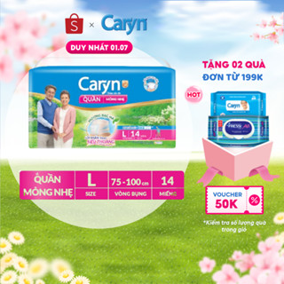Tã/Bỉm Quần Người Lớn Caryn Mỏng Nhẹ Chống Tràn Dành Cho Người Già Có Thể Tự Đi Lại Size L (14/28pcs)