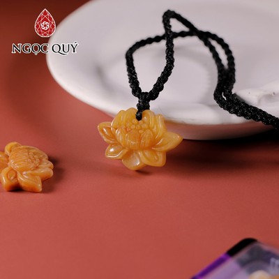 Mặt dây chuyền hoa mẫu đơn hoàng phỉ type A 23x18mm - Ngọc Quý
