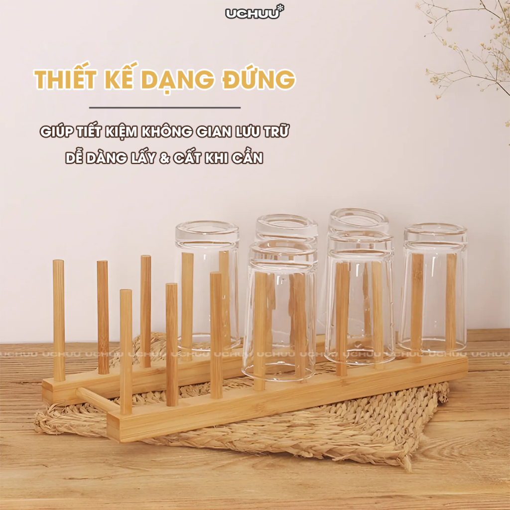 SUNNY BIERE Giá Úp Bát Đĩa Gỗ Tre Kệ Đựng Ly Cốc Đa Năng Giá Trưng Bày Trang Trí Bếp Có Thể Tháo Rời | BigBuy360 - bigbuy360.vn