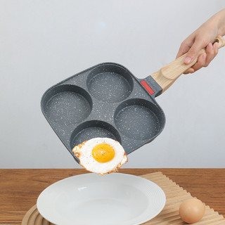 Chảo Chiên Trứng 4 Ngăn Vân Đá Chống Dính Cao Cấp, Dùng Cho Mọi Loại Bếp