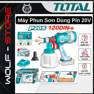 Máy Phun Sơn TOTAL TSGLI20042 | Không Chổi Than | Pin 20V 2Ah | Lưu Lượng 800ml/Phút | Kèm Pin & Sạc