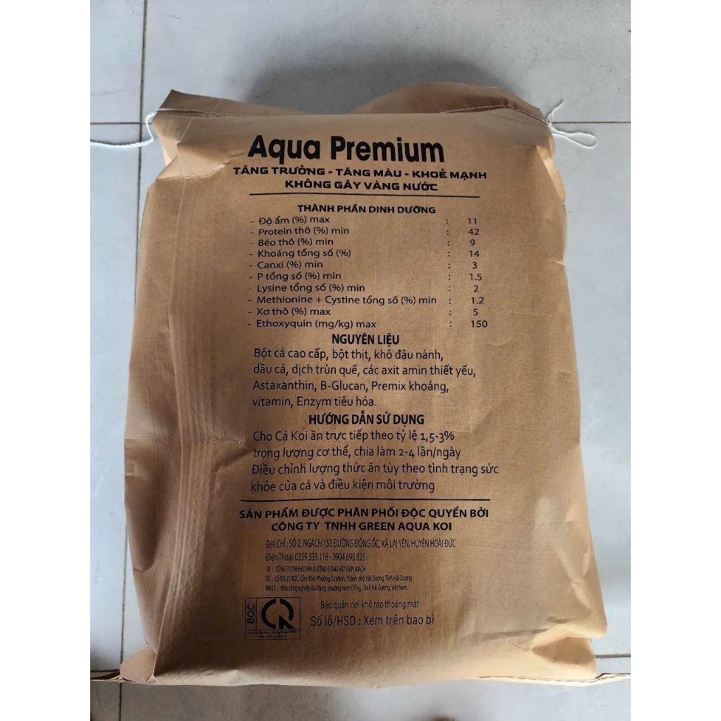 Thức Ăn Cá Koi Aqua Premium : Tăng Trưởng - Tăng Màu - Không Gây Vàng Nước,   Green Aqua Koi