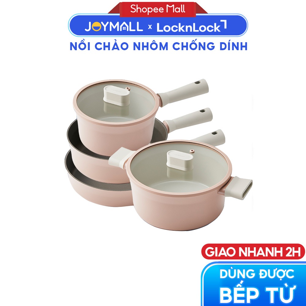 Nồi chảo tráng sứ chống dính LocknLock Suit IH cao cấp - Hàng chính hãng, dùng được bếp từ - JoyMall