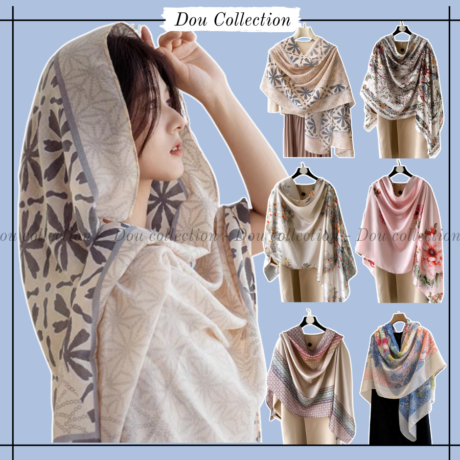 Khăn Choàng Lụa Unisex, Khăn Quàng Cổ Lụa Mềm Mại Chất Silk Cao Cấp Nhiều Mẫu Thời Trang Xuân Hè - 90x180cm- Mã KS03