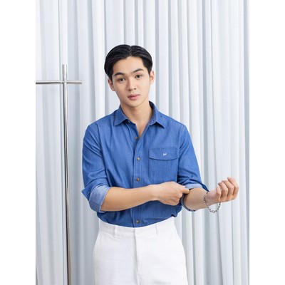 [Sale] Áo sơ mi nam Ben & Tod R1622 BE565 chất liệu denim pha cotton nam tính công sở Regular