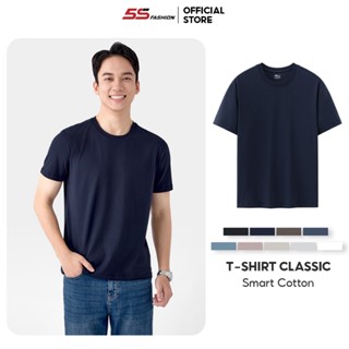 Áo Thun Nam Ngắn Tay SMART-COTTON 5S FASHION, Thiết Kế Trơn, Thoáng Mát, Nhiều Màu, Dễ Mặc (ATS25045)