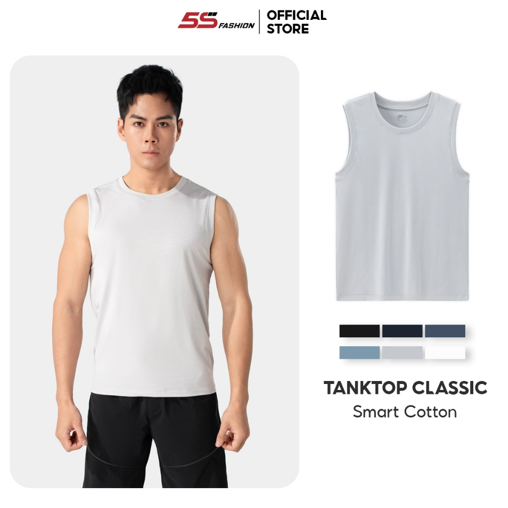 Áo Sát Nách Nam Cotton 5S FASHION, Thiết Kế Trơn Kiểu Dáng Thể Thao, Khỏe Khoắn (ASN25005)