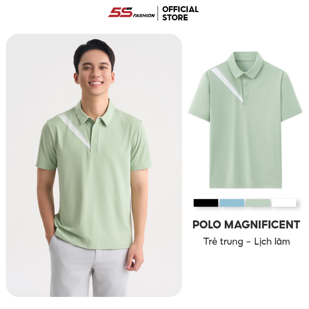Áo Polo Nam 5S FASHION Chất Liệu Thể Thao Cao Cấp, In Nổi Bật, Phom Slimfit APC25073