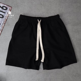 Quần short thun nam nữ nỉ chân cua DATINO cotton dày dặn co giãn form rộng unisex, mặc trên gối