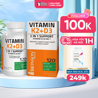 Tăng Cường Sức Khỏe Bronson Vitamin K2 + D3 + MK7 120 Viên Chính Hãng