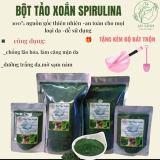 (tặng kèm bộ trộn)500g bột tảo xoắn nguyên chất handmade đắp mặt nạ dưỡng trắng da
