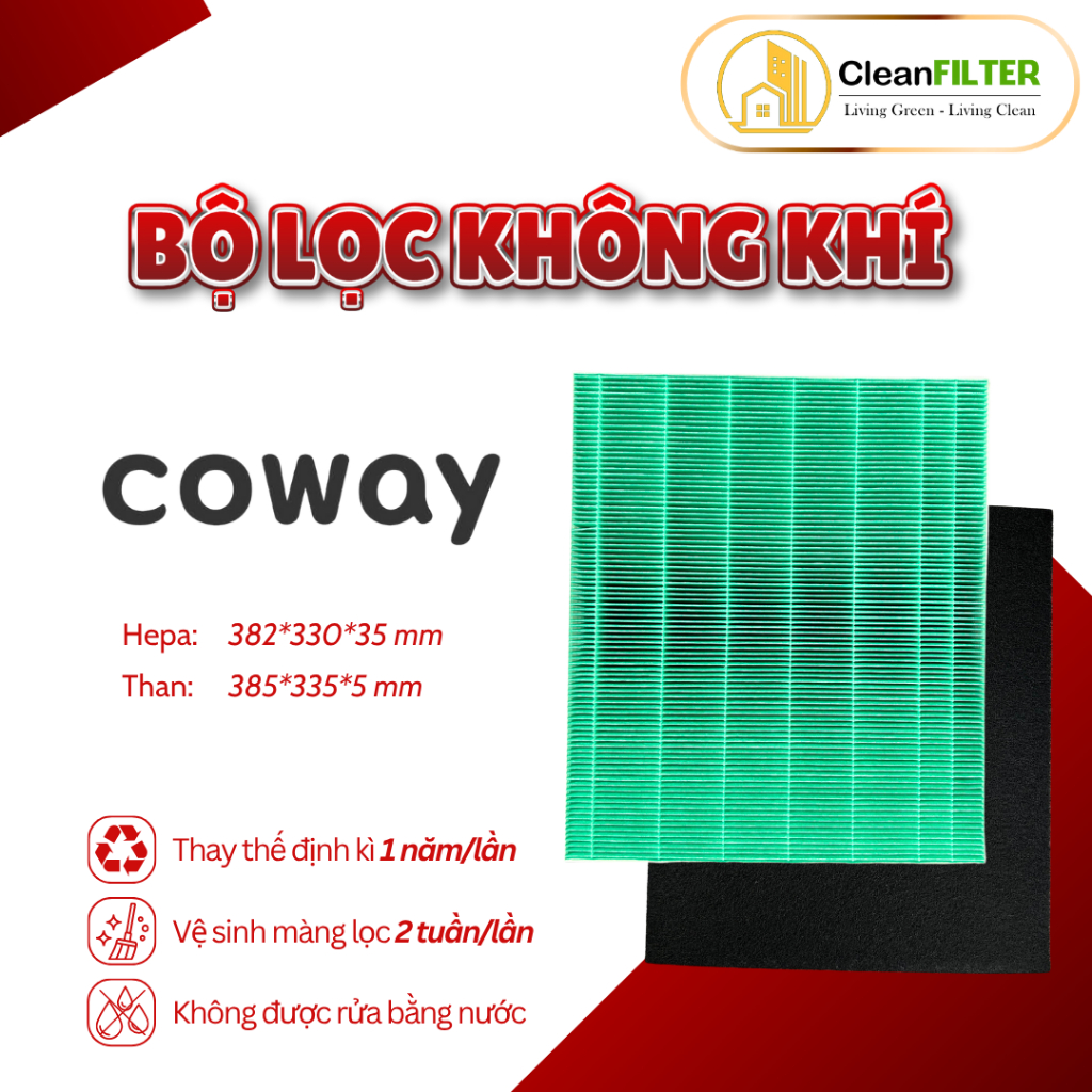 Màng lọc không khí Coway thay thế mã: AP-1512HH. Màng lọc than, màng lọc hepa