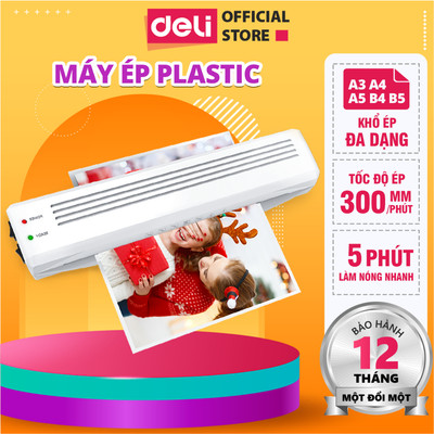 [VOUCHER 50K] Máy Ép Plastic Khổ A4 DELI Máy Ép Nhiệt Bảo Vệ Tài Liệu Máy Cán Màng Ảnh Ép Giấy Tờ Poster