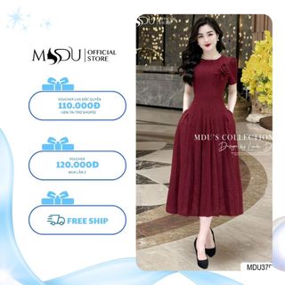 Váy Thiết Kế K46-D2-4 MDU3791 Chất Liệu Text Nhật Cao Cấp Dáng Váy Xếp Ly Xòe Nhẹ Từ MDU