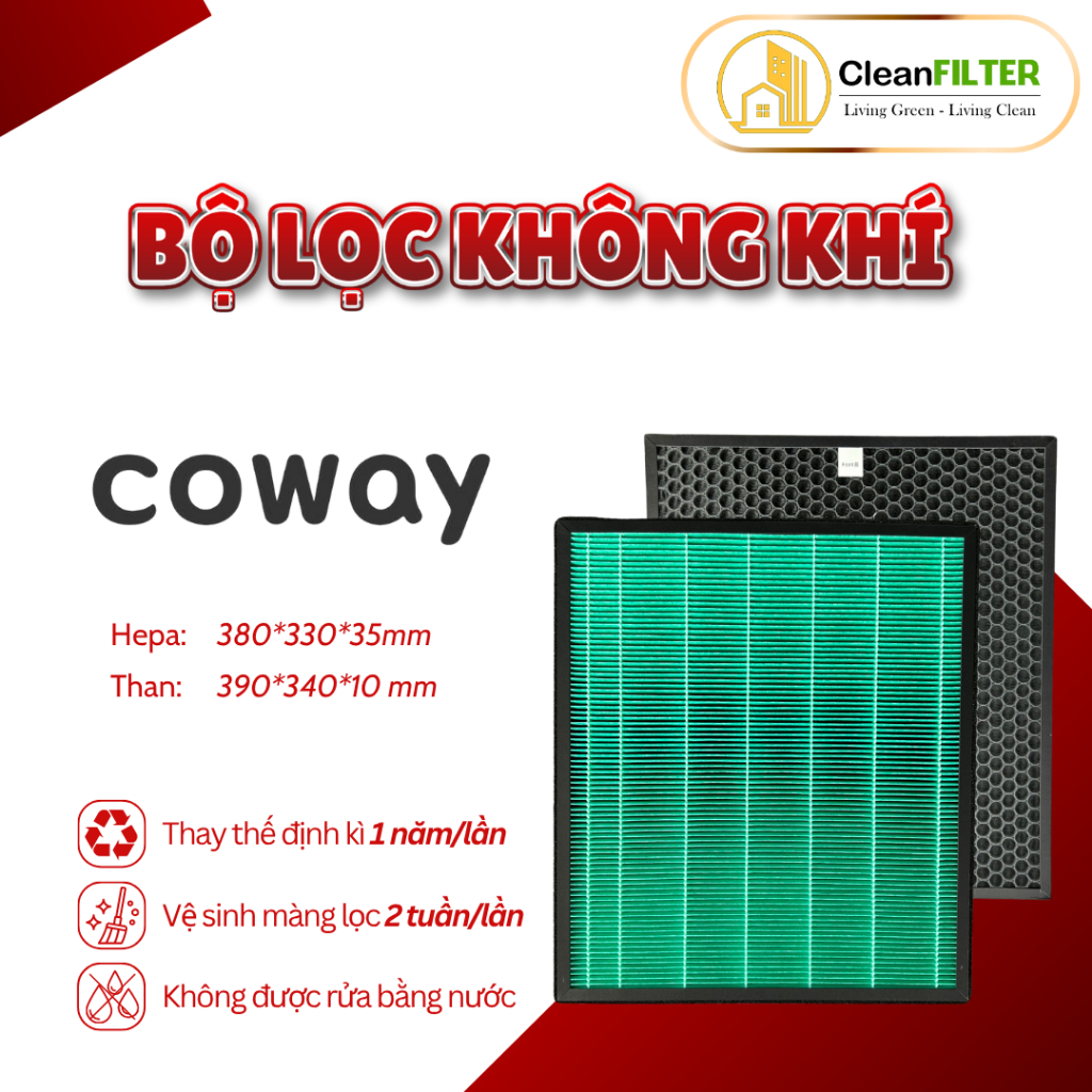 Màng lọc không khí Coway Storm AP-1516D. Màng lọc hepa, màng lọc than hoạt tính