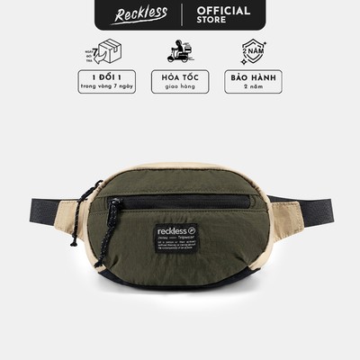 Túi Đeo Hông Unisex Thương hiệu Recklesstripwear Mini Hip Pack - Vải Nylon Ripstop trượt nước, có thể gấp gọn