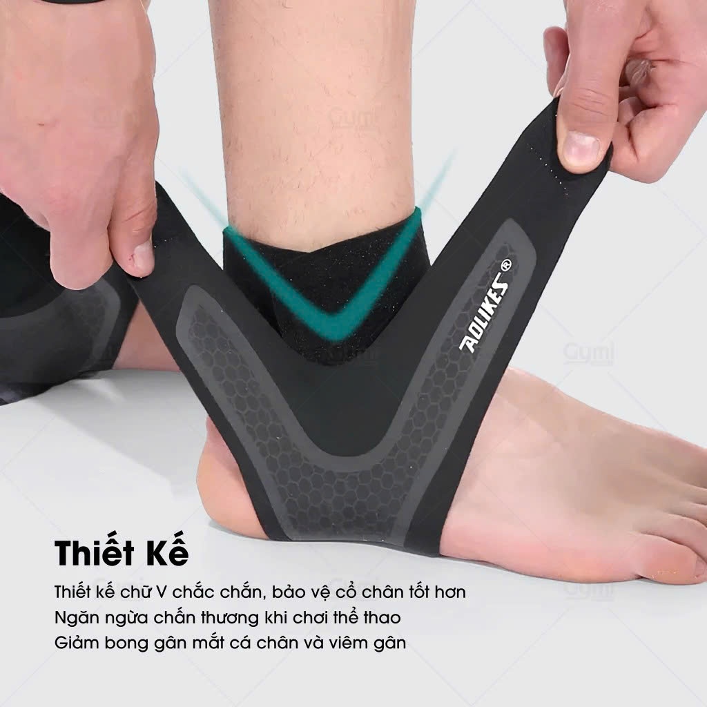Bảo Vệ Cổ Chân, Băng Quấn Mắt Cá Bó Gót Cố Định Chống Lật Aolikes AL7130 Tập Gym Thể Thao Đá Bóng Cầ
