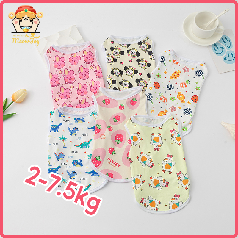 Áo vest thú cưng, in hình hoạt hình mùa hè kiểu mỏng, áo vest dễ thương, quần áo mèo LGP0123